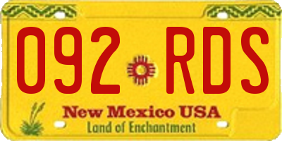 NM license plate 092RDS