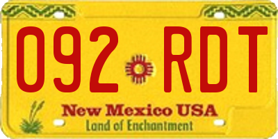 NM license plate 092RDT