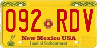 NM license plate 092RDV