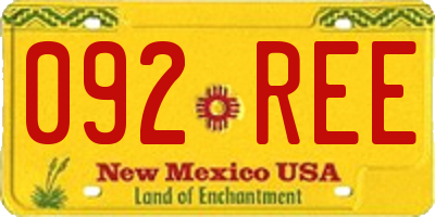 NM license plate 092REE