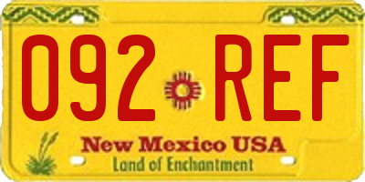 NM license plate 092REF