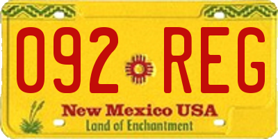 NM license plate 092REG