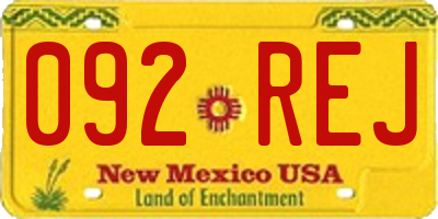 NM license plate 092REJ
