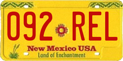 NM license plate 092REL