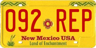 NM license plate 092REP