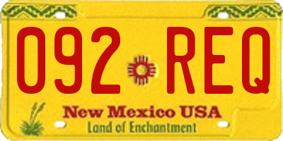 NM license plate 092REQ
