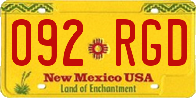 NM license plate 092RGD