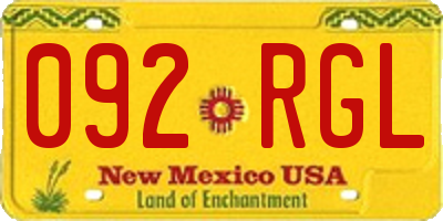 NM license plate 092RGL