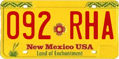 NM license plate 092RHA