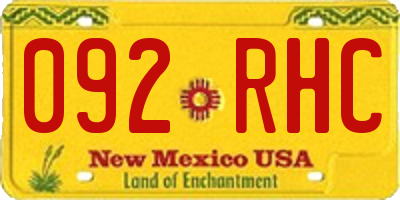 NM license plate 092RHC