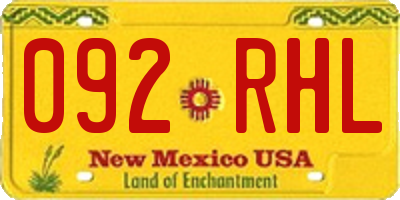 NM license plate 092RHL