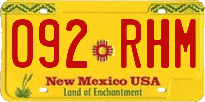 NM license plate 092RHM