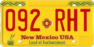 NM license plate 092RHT