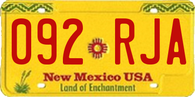 NM license plate 092RJA