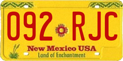 NM license plate 092RJC