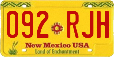 NM license plate 092RJH
