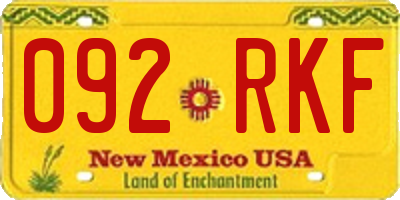 NM license plate 092RKF