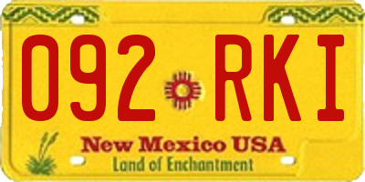 NM license plate 092RKI