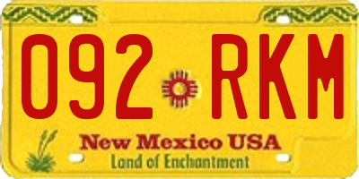 NM license plate 092RKM