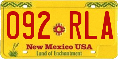 NM license plate 092RLA