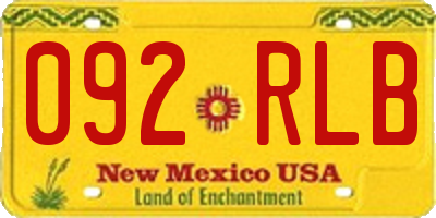 NM license plate 092RLB