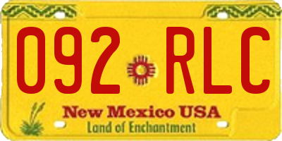 NM license plate 092RLC