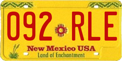 NM license plate 092RLE