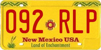 NM license plate 092RLP