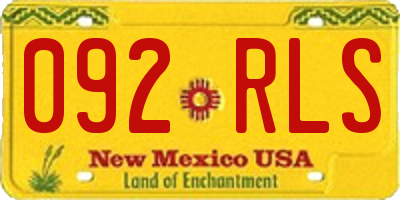 NM license plate 092RLS