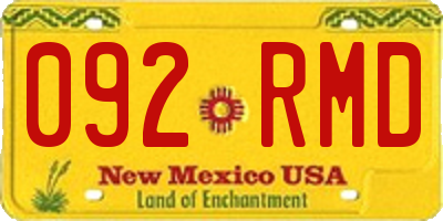 NM license plate 092RMD