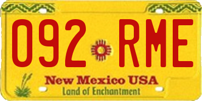 NM license plate 092RME