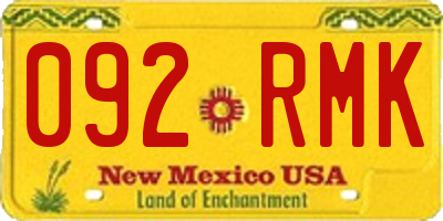 NM license plate 092RMK