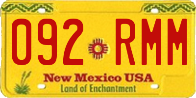 NM license plate 092RMM