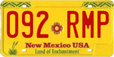NM license plate 092RMP