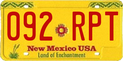 NM license plate 092RPT