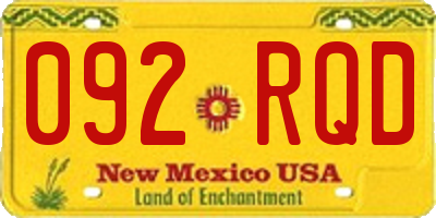 NM license plate 092RQD