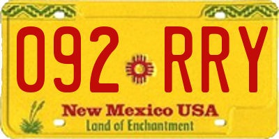 NM license plate 092RRY