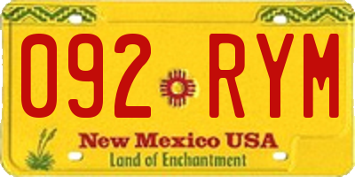 NM license plate 092RYM