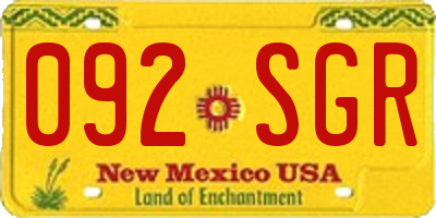 NM license plate 092SGR