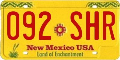 NM license plate 092SHR