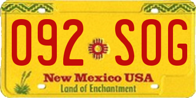 NM license plate 092SOG