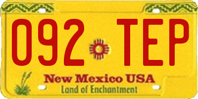 NM license plate 092TEP