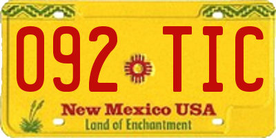 NM license plate 092TIC