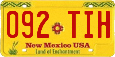 NM license plate 092TIH