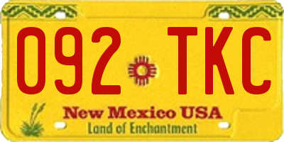 NM license plate 092TKC