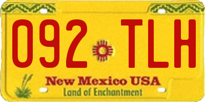 NM license plate 092TLH