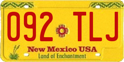 NM license plate 092TLJ