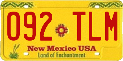 NM license plate 092TLM
