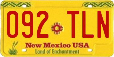 NM license plate 092TLN