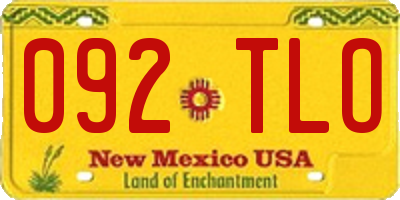 NM license plate 092TLO